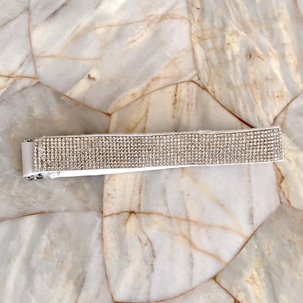 Victoria Secret Stylish Glamour Choker WHITE Rhinestone Necklace Collar Chocker